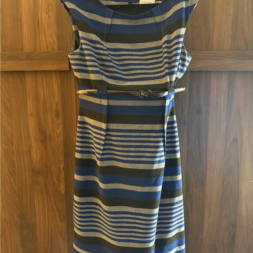 Calvin Klein Blue and Black Striped Dress - Picture 4 of 7